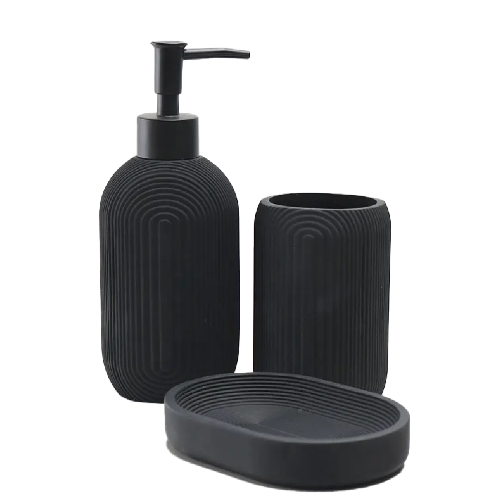 Brim 3-piece Bathroom Set – Black