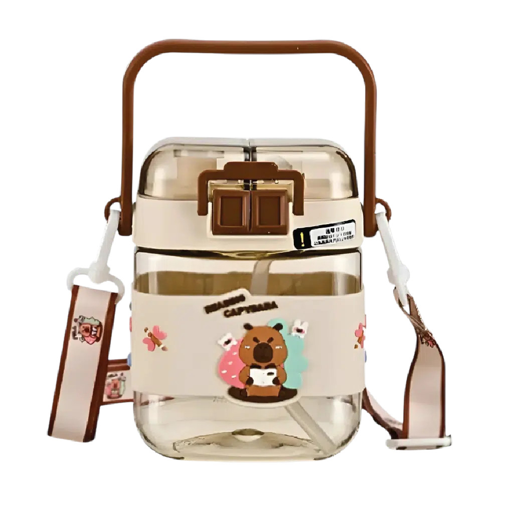 Capybara Kids Water Bottle 500ml BPA Free Double Spout